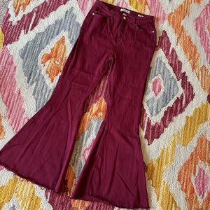 Judy Blue Super Flare Maroon Jeans